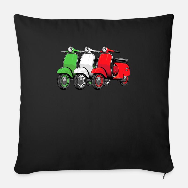 Motorroller Mofa Moped Roller - Sofakissenbezug 45 x 45 cm - Schwarz