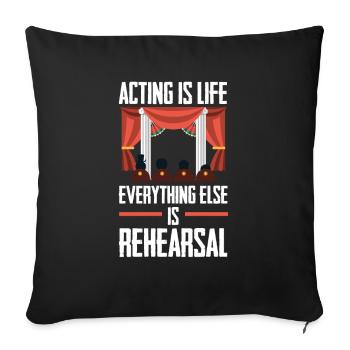 Théâtre Théâtre - Housse de coussin décorative 45 x 45 cm - noir - Devant