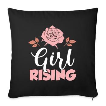 girlpower women girls - Sofa pillowcase 17,3'' x 17,3'' (45 x 45 cm) - black - Front