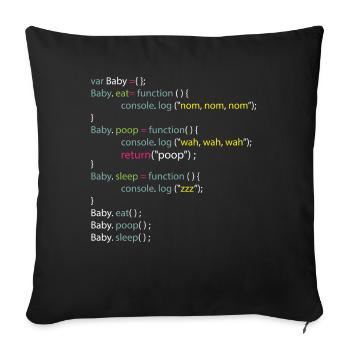 Baby Eat Poop Sleep Coding Onesie - Sofa pillowcase 17,3'' x 17,3'' (45 x 45 cm) - black - Front