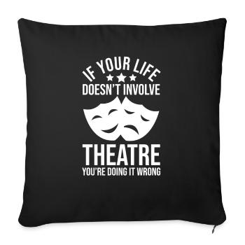 Théâtre Théâtre - Housse de coussin décorative 45 x 45 cm - noir - Devant