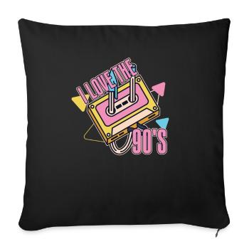 Retro 90s Era Vintage Nineties 90s - Sofa pillowcase 17,3'' x 17,3'' (45 x 45 cm) - black - Front