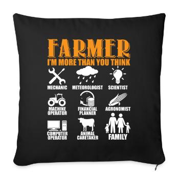 Farmer I’m More Than You Think - Housse de coussin décorative 45 x 45 cm - noir - Devant