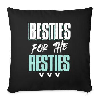 friends friend heart - Sofa pillowcase 17,3'' x 17,3'' (45 x 45 cm) - black - Front