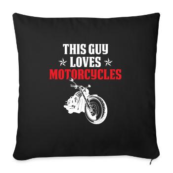 motorbike love - Sofa pillowcase 17,3'' x 17,3'' (45 x 45 cm) - black - Front