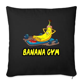 Fitness and bananas for a - Sofa pillowcase 17,3'' x 17,3'' (45 x 45 cm) - black - Front
