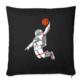 Astronaut Basketball Milky Way Space - Sofa pillowcase 17,3'' x 17,3'' (45 x 45 cm) - black - Front
