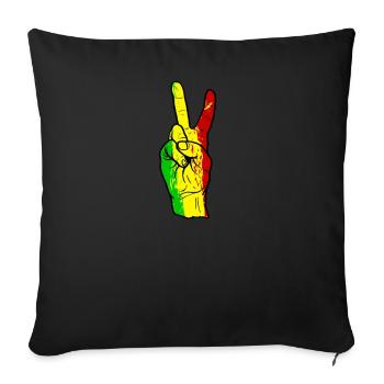 Reggae Musique Rasta Rastafari - Housse de coussin décorative 45 x 45 cm - noir - Devant