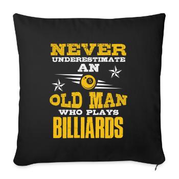 old man billiards - Sofa pillowcase 17,3'' x 17,3'' (45 x 45 cm) - black - Front