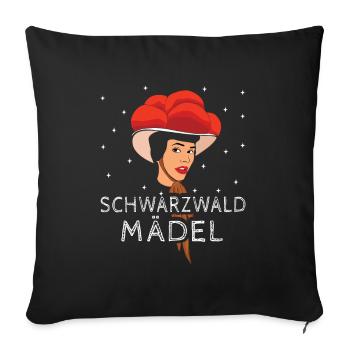 Schwarzwaldmädel Black Forest Schwarzwald Wandern - Sofakissenbezug 45 x 45 cm - Schwarz - Vorne