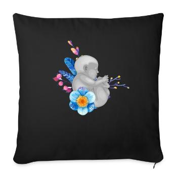 Midwife Thank You - Doula Pregnant Obstetrics - Sofa pillowcase 17,3'' x 17,3'' (45 x 45 cm) - black - Front