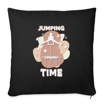 Jumping Time, Jumping Fitness - Sofa pillowcase 17,3'' x 17,3'' (45 x 45 cm) - black - Front