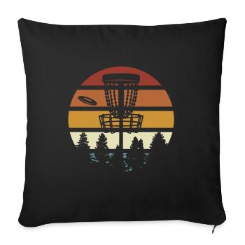 Discgolf Champion, retro vintage Disc Golf Design - Sofa pillowcase 17,3'' x 17,3'' (45 x 45 cm) - black - Front