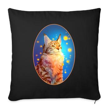 Rouge Chat Étoiles Lionblaze Lion glue Maine Coon - Housse de coussin décorative 45 x 45 cm - noir - Devant