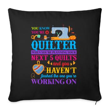 Quilter Sewing Machine - Housse de coussin décorative 45 x 45 cm - noir - Devant