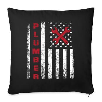 Proud plumber design for american patriots - Sofa pillowcase 17,3'' x 17,3'' (45 x 45 cm) - black - Front
