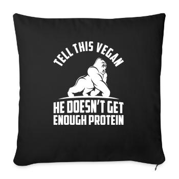 Vegan Veganism Vegetable Vegan - Sofa pillowcase 17,3'' x 17,3'' (45 x 45 cm) - black - Front