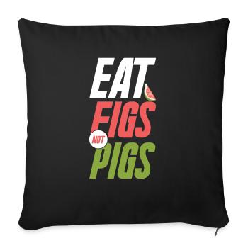 Vegan Veganism Vegetable Vegan - Sofa pillowcase 17,3'' x 17,3'' (45 x 45 cm) - black - Front