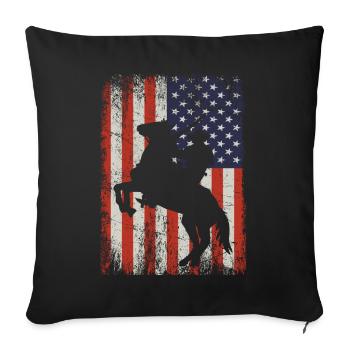 western shirt with american flag - Sofakissenbezug 45 x 45 cm - Schwarz - Vorne