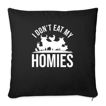Vegan Veganism Vegetable Vegan - Sofa pillowcase 17,3'' x 17,3'' (45 x 45 cm) - black - Front