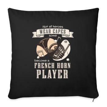 Tous les héros ne portent pas une cape, Waldhorn - Housse de coussin décorative 45 x 45 cm - noir - Devant