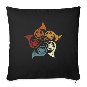 Retro brass band Waldhorn & Hornist - Sofa pillowcase 17,3'' x 17,3'' (45 x 45 cm) - black - Front