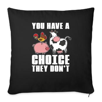 Veggie Vegetables Vegetarian Vegetarian - Sofa pillowcase 17,3'' x 17,3'' (45 x 45 cm) - black - Front