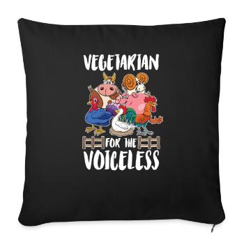 Veggie Vegetables Vegetarian Vegetarian - Sofa pillowcase 17,3'' x 17,3'' (45 x 45 cm) - black - Front