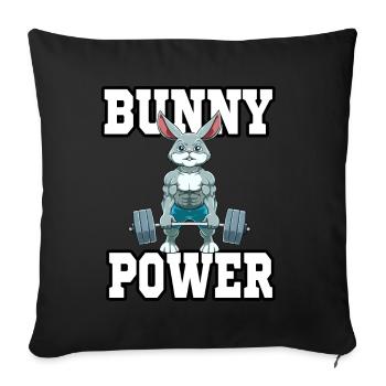 Hase Fitness Muskeln Training Gewicht - Sofakissenbezug 45 x 45 cm - Schwarz - Vorne