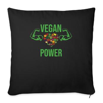 Végétaliens végétaliennes légumes Végétalien - Housse de coussin décorative 45 x 45 cm - noir - Devant