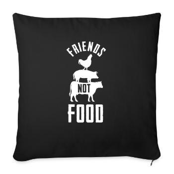 Vegan Veganism Vegetable Vegan - Sofa pillowcase 17,3'' x 17,3'' (45 x 45 cm) - black - Front