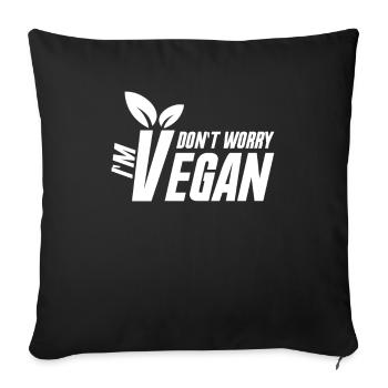 Vegan Veganism Vegetable Vegan - Sofa pillowcase 17,3'' x 17,3'' (45 x 45 cm) - black - Front