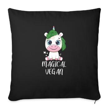 Végétaliens végétaliennes légumes Végétalien - Housse de coussin décorative 45 x 45 cm - noir - Devant