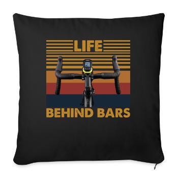 Life Behind Bars Cycling Vintage - Sofa pillowcase 17,3'' x 17,3'' (45 x 45 cm) - black - Front