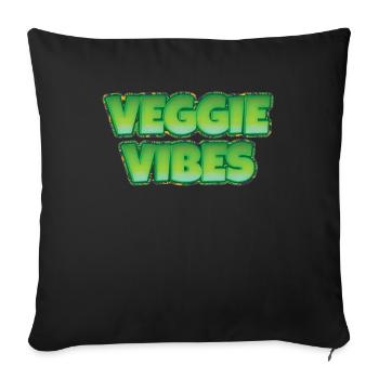 Veggie Vegetables Vegetarian Vegetarian - Sofa pillowcase 17,3'' x 17,3'' (45 x 45 cm) - black - Front