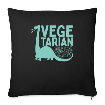 Veggie Vegetables Vegetarian Vegetarian - Sofa pillowcase 17,3'' x 17,3'' (45 x 45 cm) - black - Front