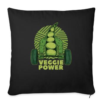 Veggie Vegetables Vegetarian Vegetarian - Sofa pillowcase 17,3'' x 17,3'' (45 x 45 cm) - black - Front
