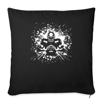Football américain - Housse de coussin décorative 45 x 45 cm - noir - Devant