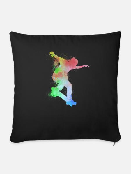 Skateboard Skateboarder Halfpipe Skater - Sofakissenbezug 45 x 45 cm - Schwarz