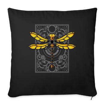 Steampunk Mechanik Viktorianisch Cosplay - Sofakissenbezug 45 x 45 cm - Schwarz - Vorne