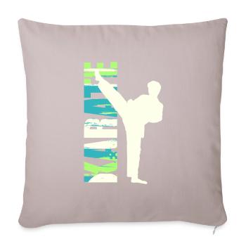 Karaté, sport de combat asiatique - Housse de coussin décorative 45 x 45 cm - taupe clair - Devant