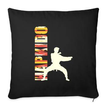 Hapkido, sport de combat asiatique - Housse de coussin décorative 45 x 45 cm - noir - Devant