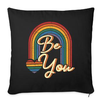 lgbtq pride month 2021 shirt be you - Sofa pillowcase 17,3'' x 17,3'' (45 x 45 cm) - black - Front