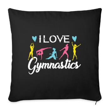 I love gymnastics shirts for women - Sofa pillowcase 17,3'' x 17,3'' (45 x 45 cm) - black - Front