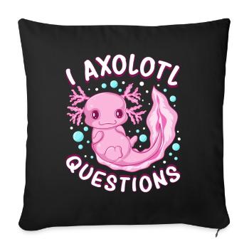 i axolotl questions shirt - axolotl kawaii - Sofa pillowcase 17,3'' x 17,3'' (45 x 45 cm) - black - Front