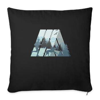 Canicross, jogging et sports canins sur le terrain - Housse de coussin décorative 45 x 45 cm - noir - Devant
