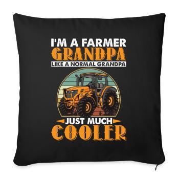 Farmer Grandpa Like A Normal Grandpa Much Cooler - Sofa pillowcase 17,3'' x 17,3'' (45 x 45 cm) - black - Front