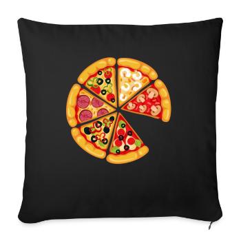 Pizza and Slice Dad and Son Matching - Sofa pillowcase 17,3'' x 17,3'' (45 x 45 cm) - black - Front