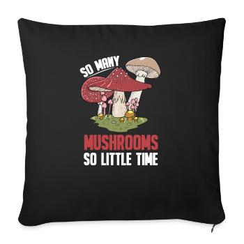 Champignons Cueilleurs de champignons Éponges Champignons Cueilleurs - Housse de coussin décorative 45 x 45 cm - noir - Devant