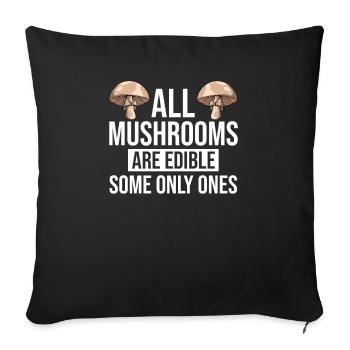 Champignons Cueilleurs de champignons Éponges Champignons Cueilleurs - Housse de coussin décorative 45 x 45 cm - noir - Devant